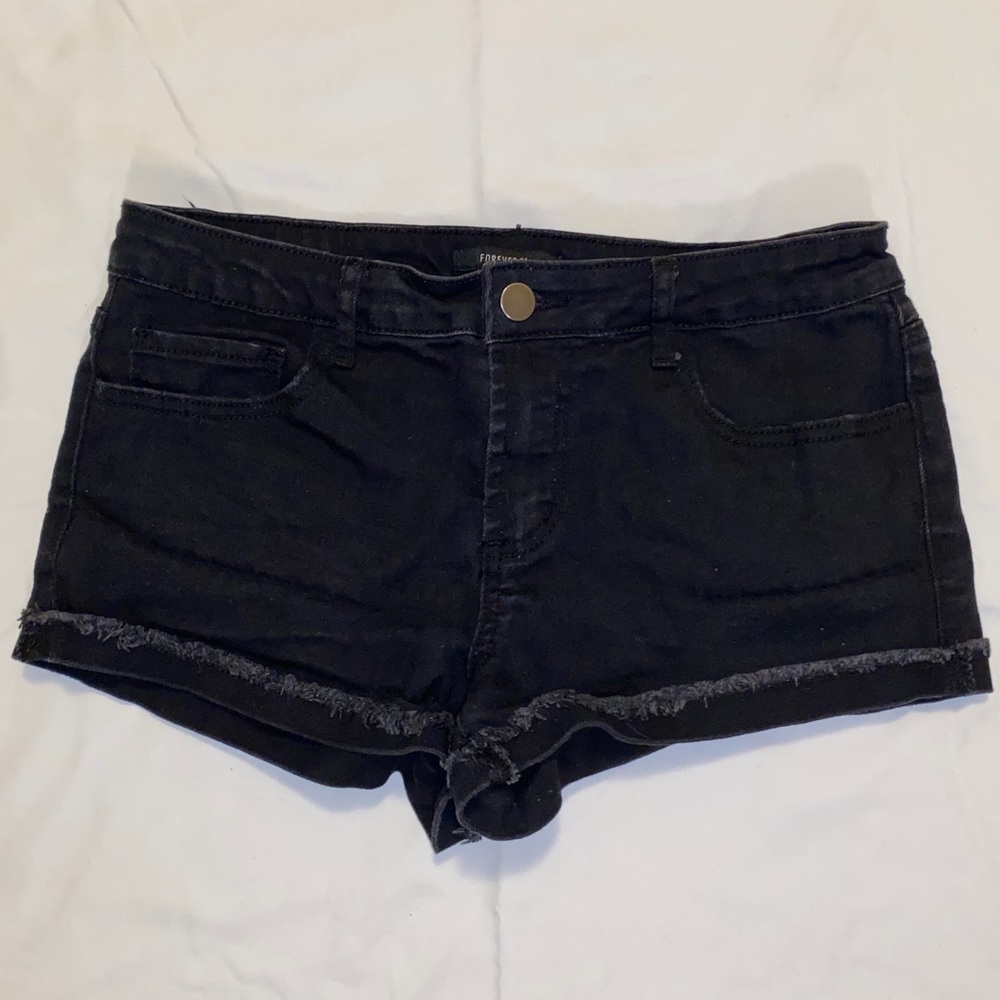 Black jean shorts